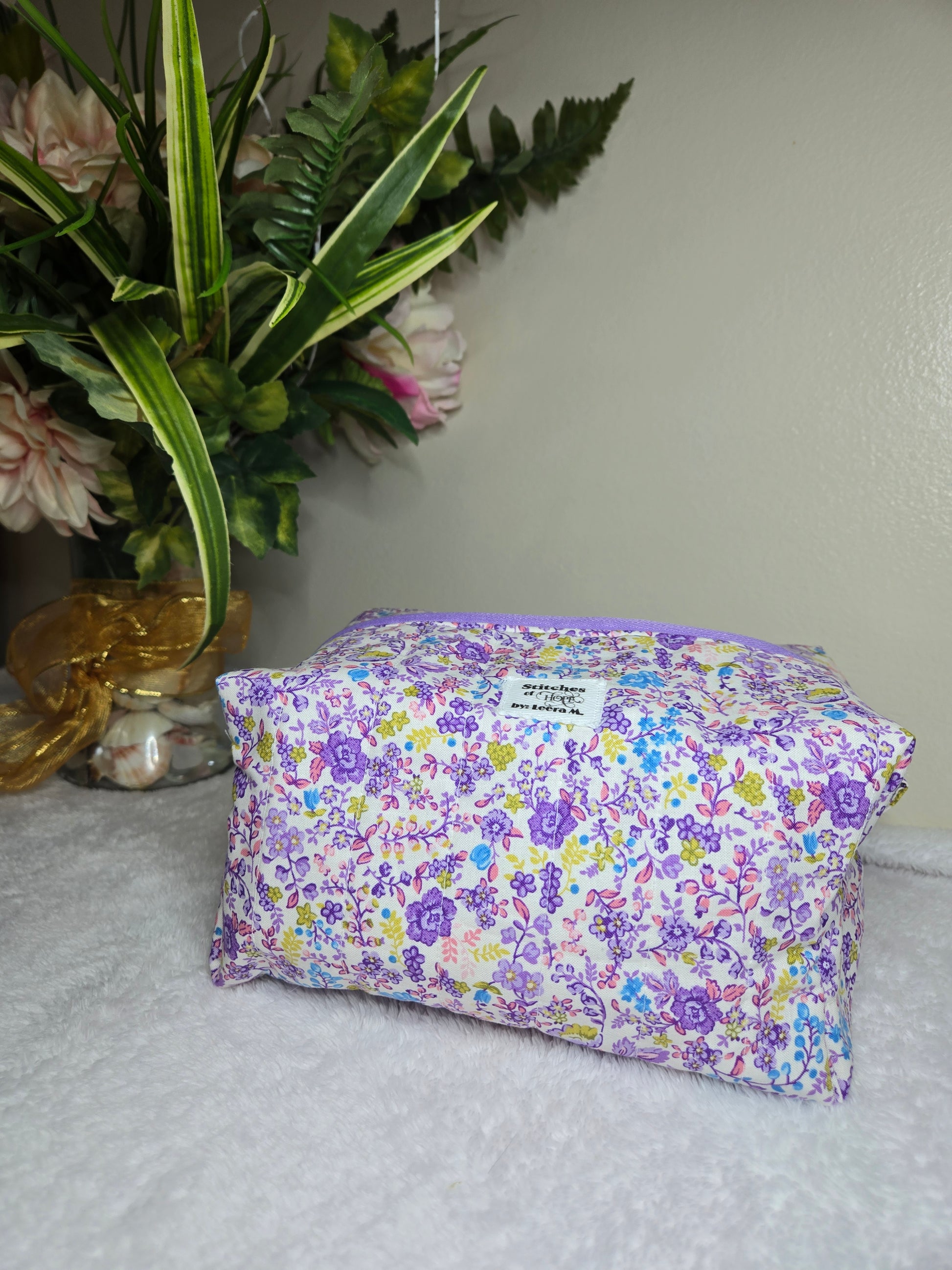 Floral Bloom Handmade Makeup Bag – Stitches of Hope by Leera M.