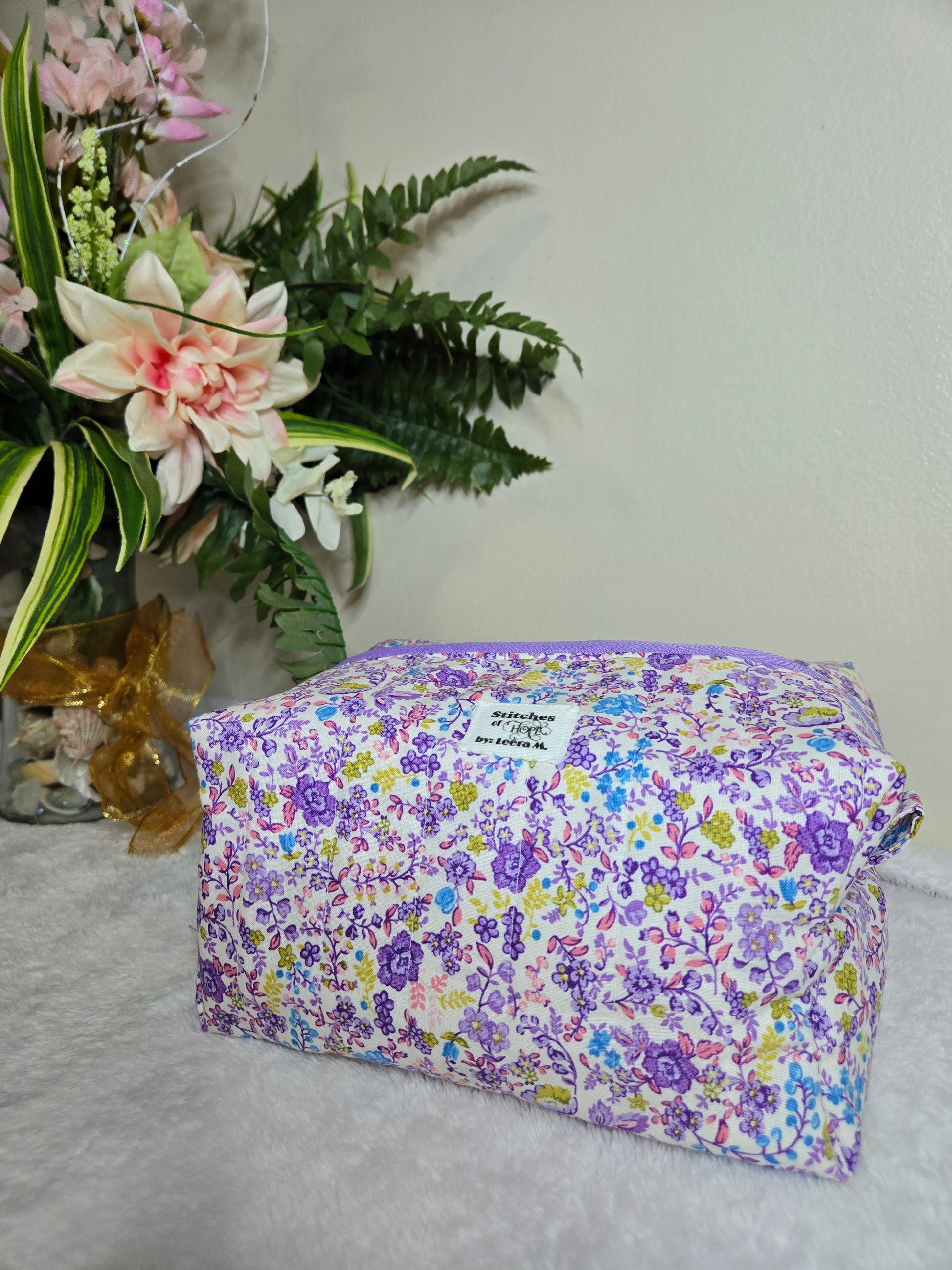 Floral Bloom Handmade Makeup Bag – Stitches of Hope by Leera M.