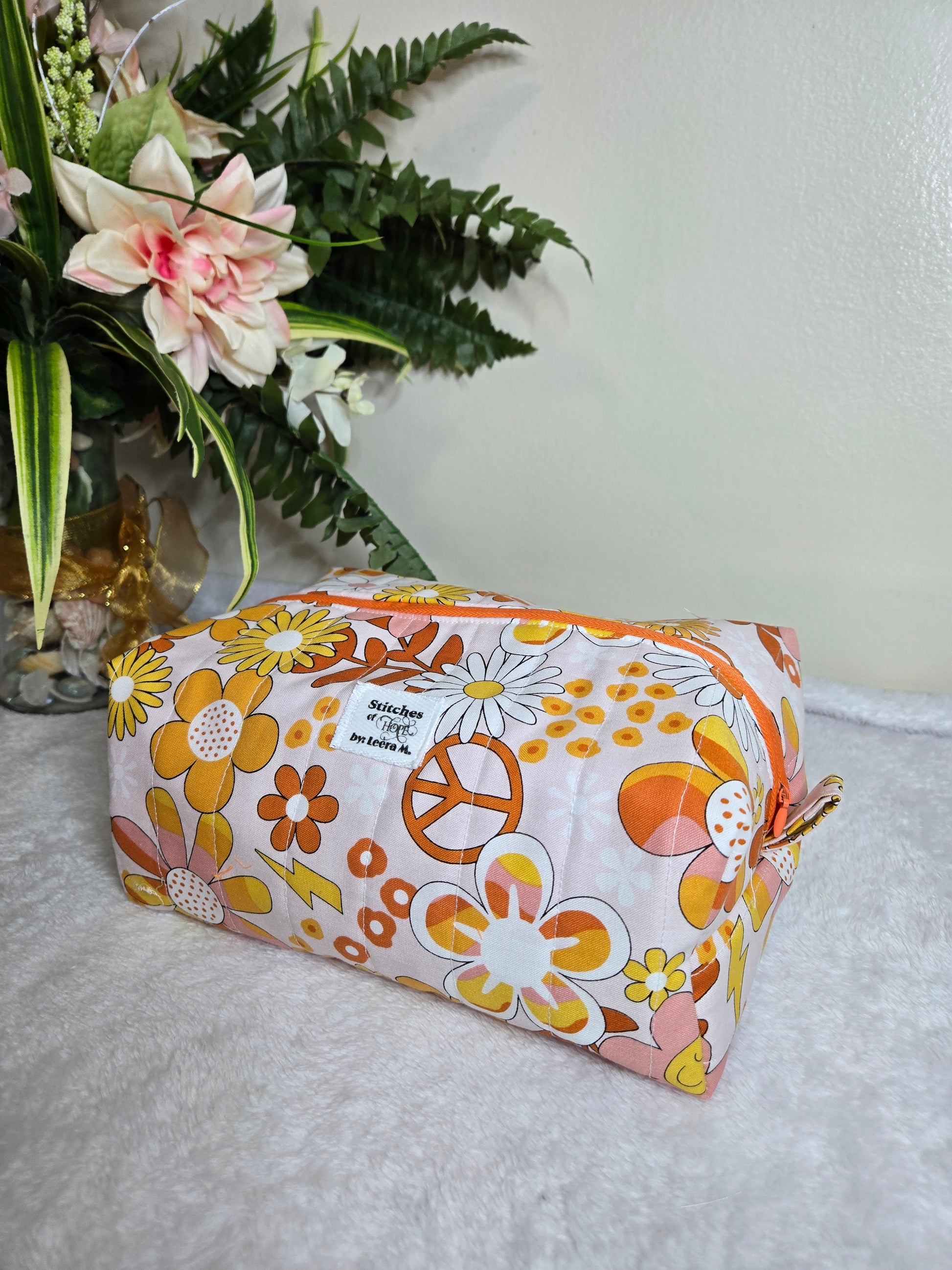 Groovy Bloom Makeup Bag – Handmade by Stitches of Hope by Leera M.