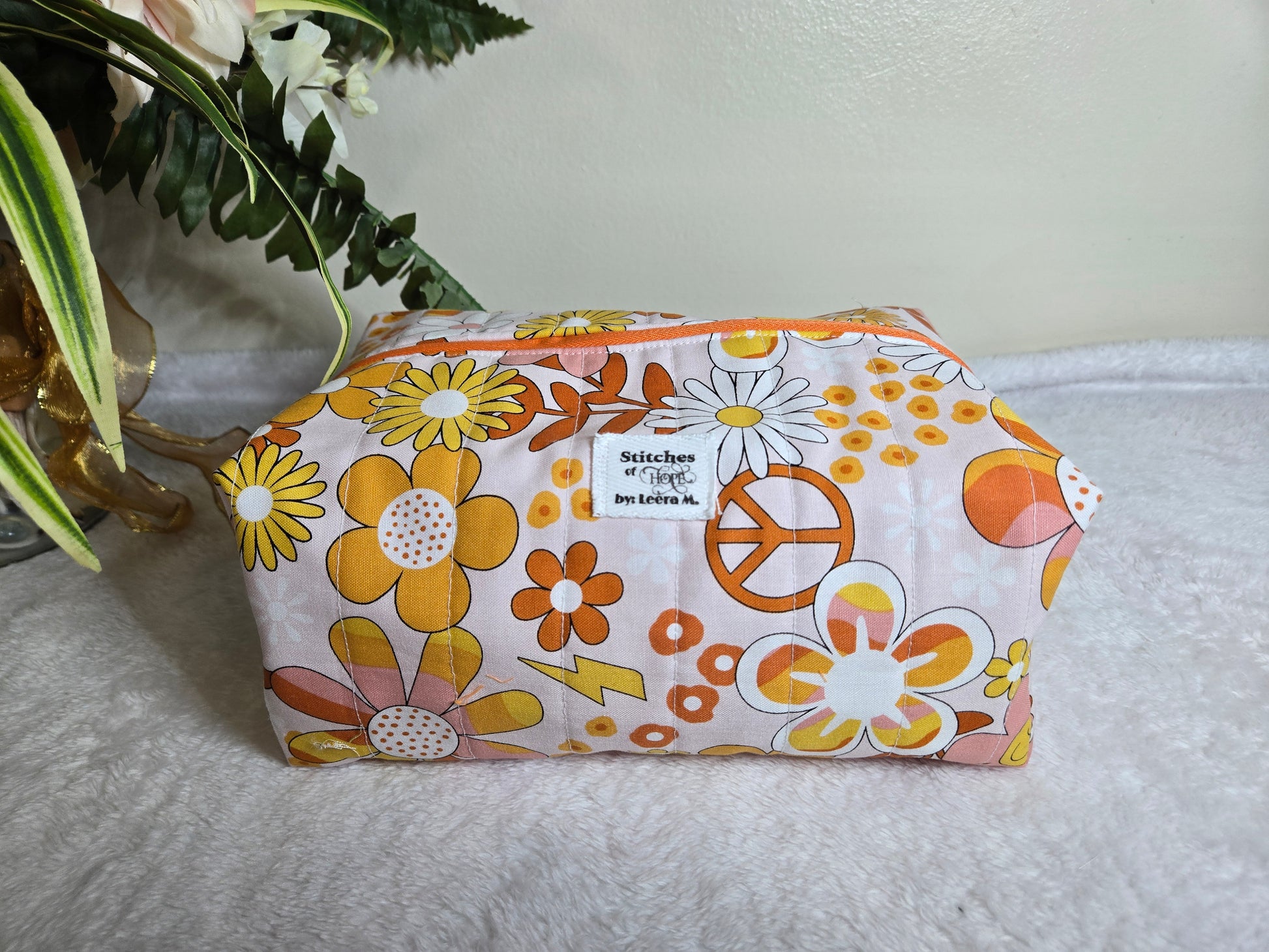 Groovy Bloom Makeup Bag – Handmade by Stitches of Hope by Leera M.
