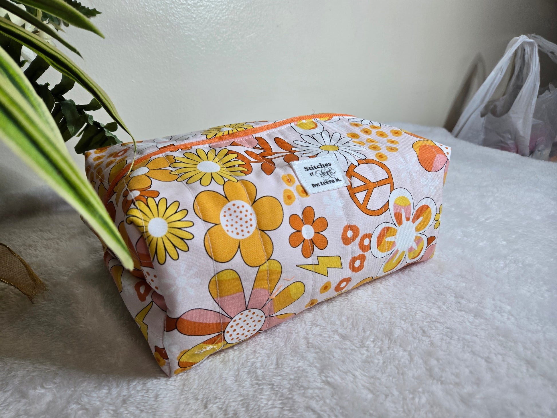 Groovy Bloom Makeup Bag – Handmade by Stitches of Hope by Leera M.