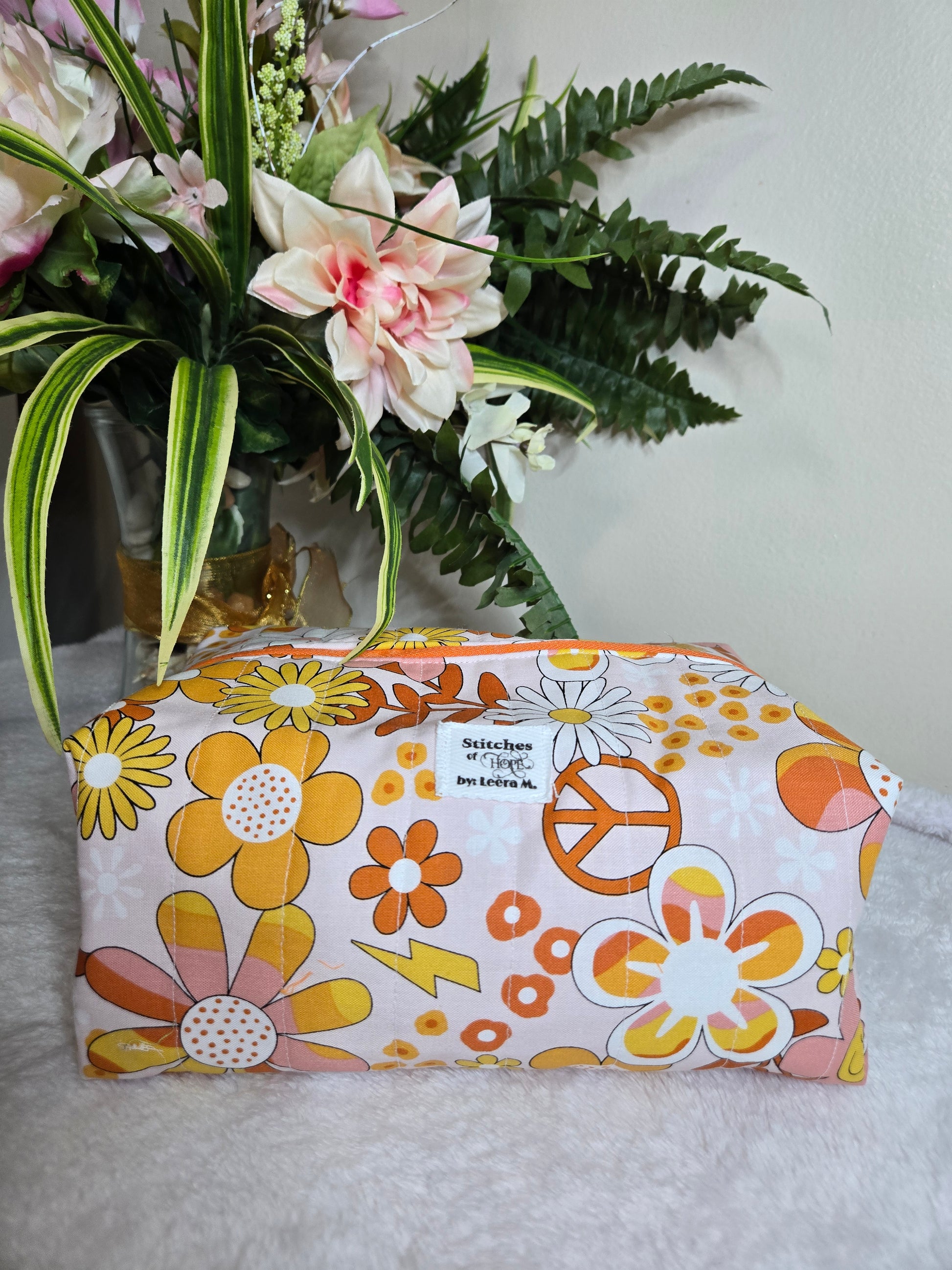 Groovy Bloom Makeup Bag – Handmade by Stitches of Hope by Leera M.