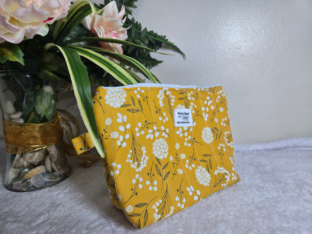 Golden Bloom Makeup Pouch